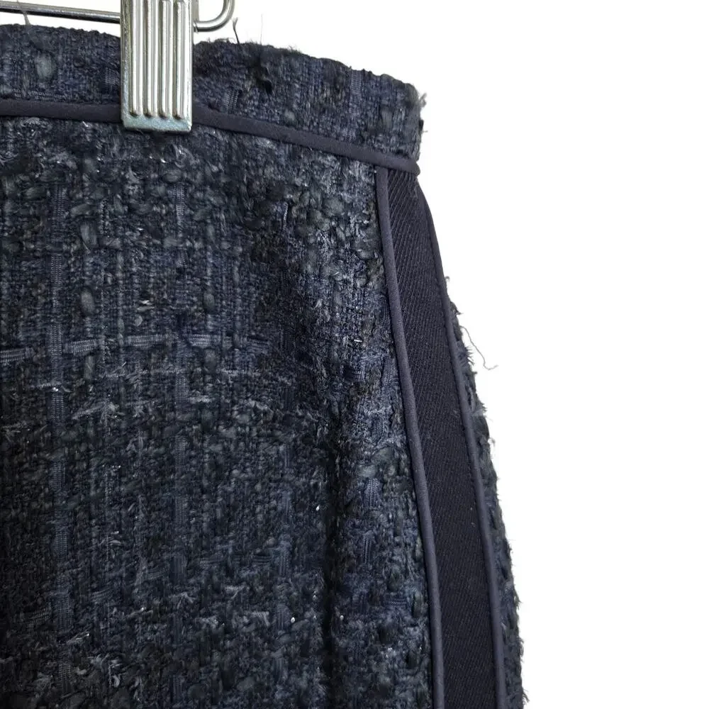Tory Burch Womens Drew‎ Glazed Navy Blue Tweed Pencil Skirt SZ 8 Professional